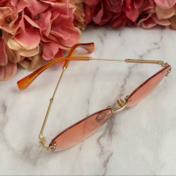 KINGSEVEN Retro Orange Rimless Gradient Sunglasses - Picture 8 of 16